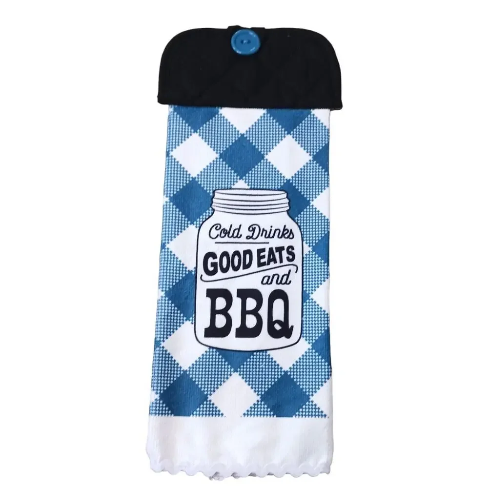 Handmade Kitchen Hanging Towel Home Decor Summer BBQ Blue